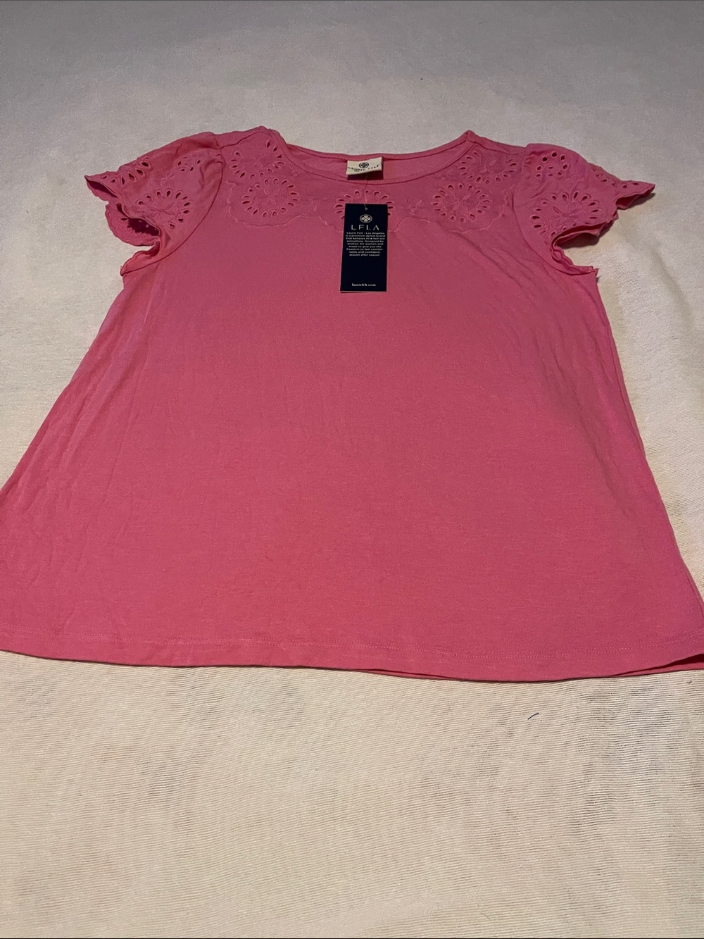 lei Pink Eyelet Sleeve Tee